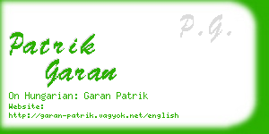 patrik garan business card